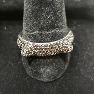 Black Spinel Cat Ear Ring